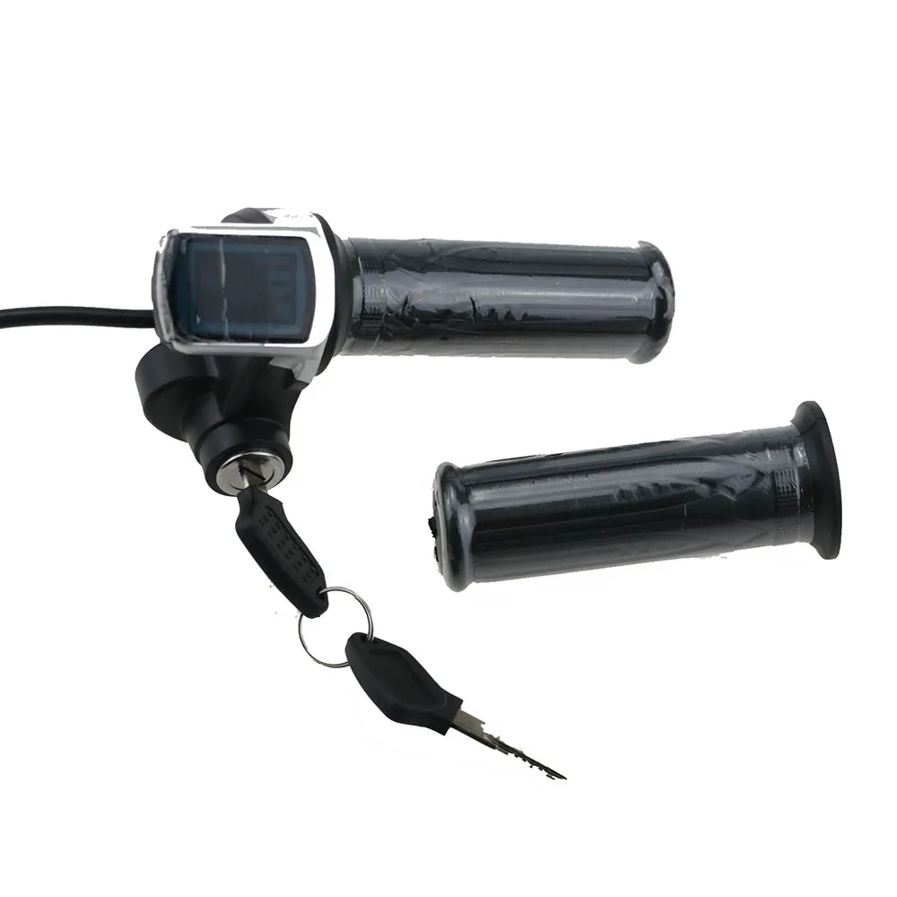 Top 24V 36V 48V ebike twist throttle with LCD battery display and key lock for e-bike electric scooter accelerator 3 Top 24V 36V 48V ebike twist throttle with LCD battery display and key lock for e-bike electric scooter accelerator 3