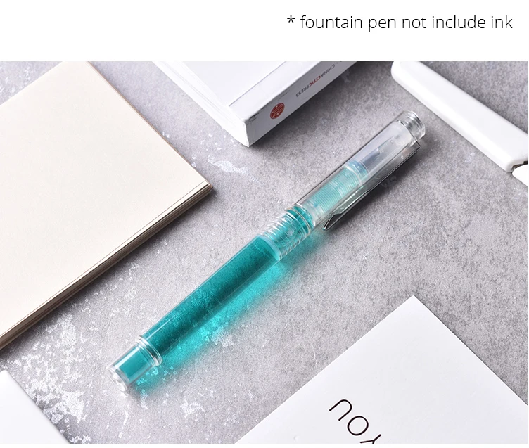 Luxury Fountain Pen School 0.5mm Ink Transparent Calligraphy Pen For Writing Stationery Office Supplies