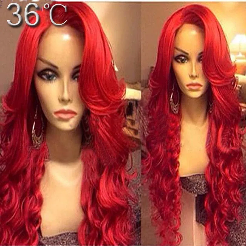 Red Human Hair Wigs For Women100 Virgin Brazilian Lace Front Human