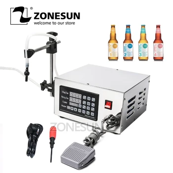 

ZONESUN Stainless Steel 304 Numerical Control Liquid Filling Machine 3.2L/min Water GMP Labeled Auto Liquid Filler