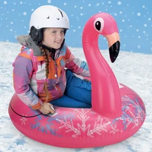 

Flamingo Donut Skiing SnowSled For Boy Girls Children Inflatable Snow Tube Lawn Beach Outdoor Slippery Toys Adult Kids Snowboard