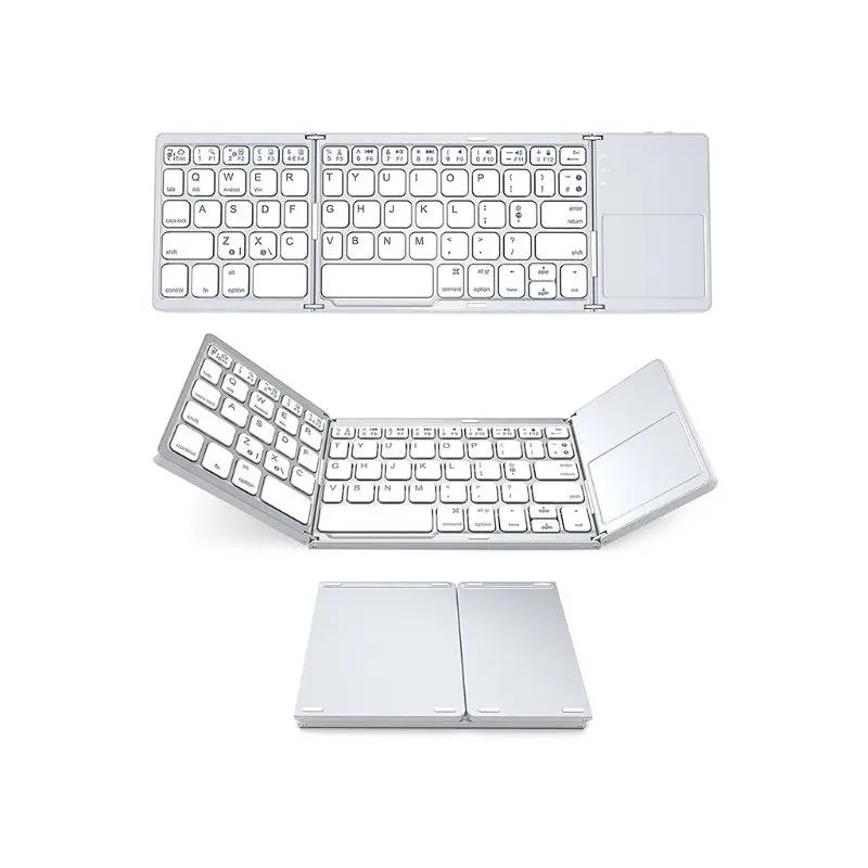 

Foldable Wireless Bluetooth Keyboard Touchpad Keypad USB Recharge Keyboard for Windows IOS Android Phone Tablet Laptop