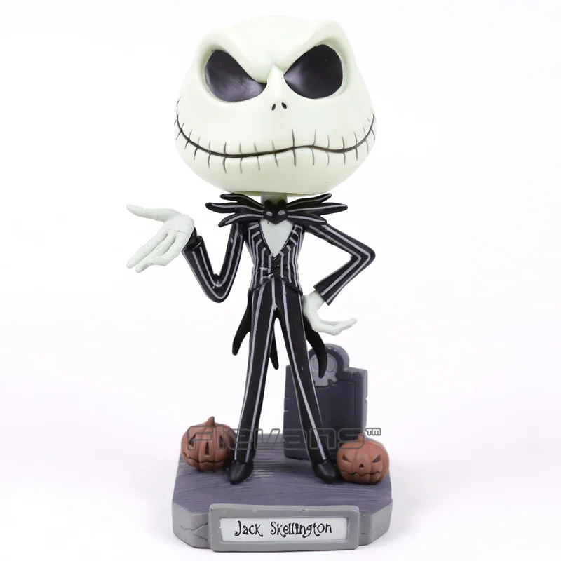 

The Nightmare Before Christmas Jack Skellington Bobble Head Doll PVC Action Figure Collectible Model Toy with Retail Box 16cm