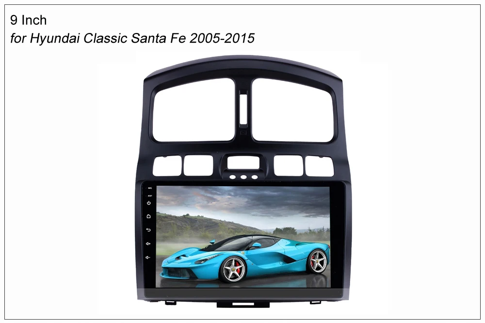 SINOSMART 2.5D IPS экран 1G/2G автомобильная навигация GPS плеер для Hyundai Classic Santa Fe 32EQ DSP 4G слот