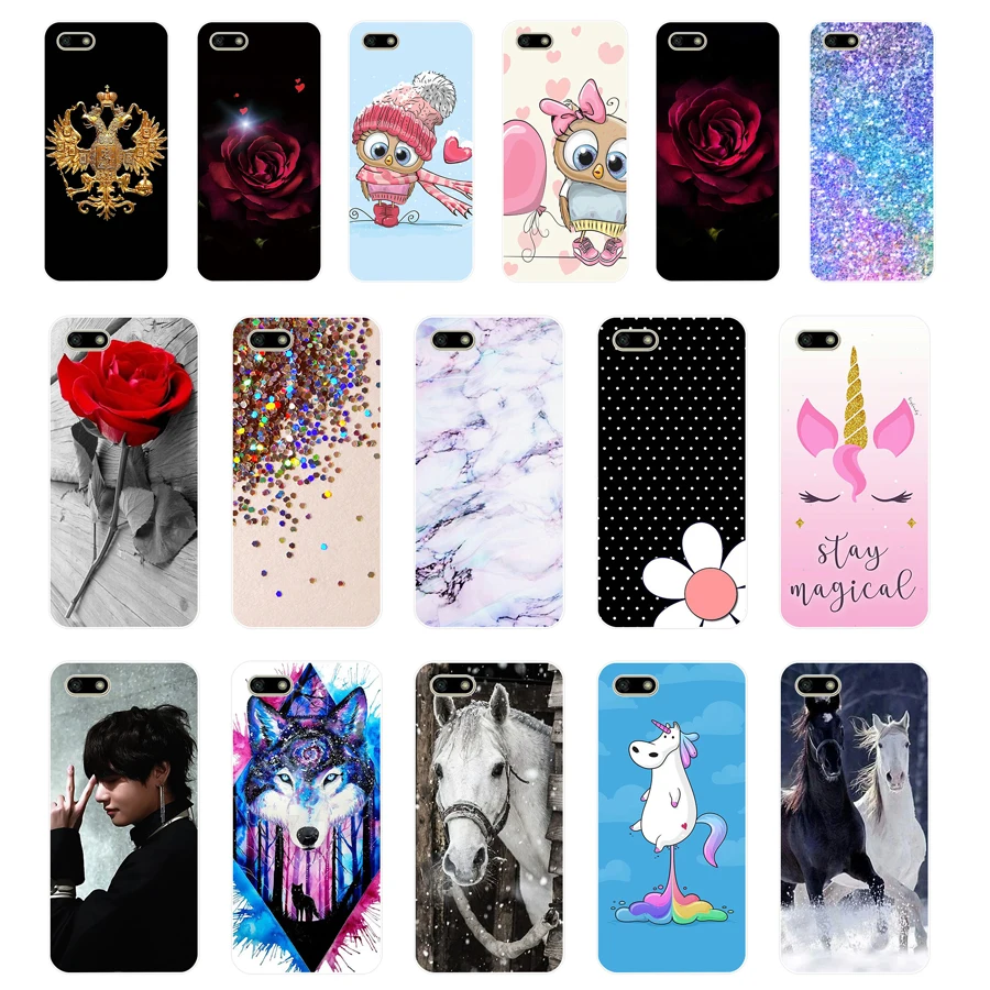 

B Silicone case For Huawei Honor 7A Case 5.45" inch Soft Phone Case Huawei Honor 7A 7 A DUA-L22 Russian Back Cover Coque bumper