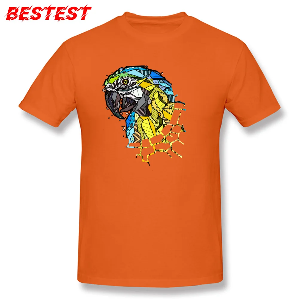 Casual Tops Tees New Arrival Short Sleeve Mens T Shirts TpicOriginaltitle Casual Summer Fall Tees Round Neck Drop Shipping ABSTRACT PARROT orange