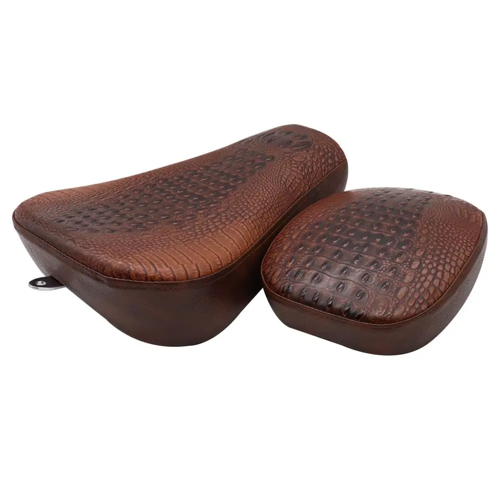 

GOOFIT motorcycle pu front and rear pad crocodile pattern brown compatible with Harley 883 X48 1200 2014-2017 Z087-003-004