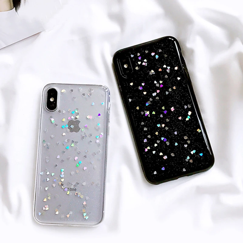 LACK-Fashion-Star-Phone-Cases-For-iphone-X-Love-Heart-Shining-Powder-Case-Bling-Glitter-Soft (1)