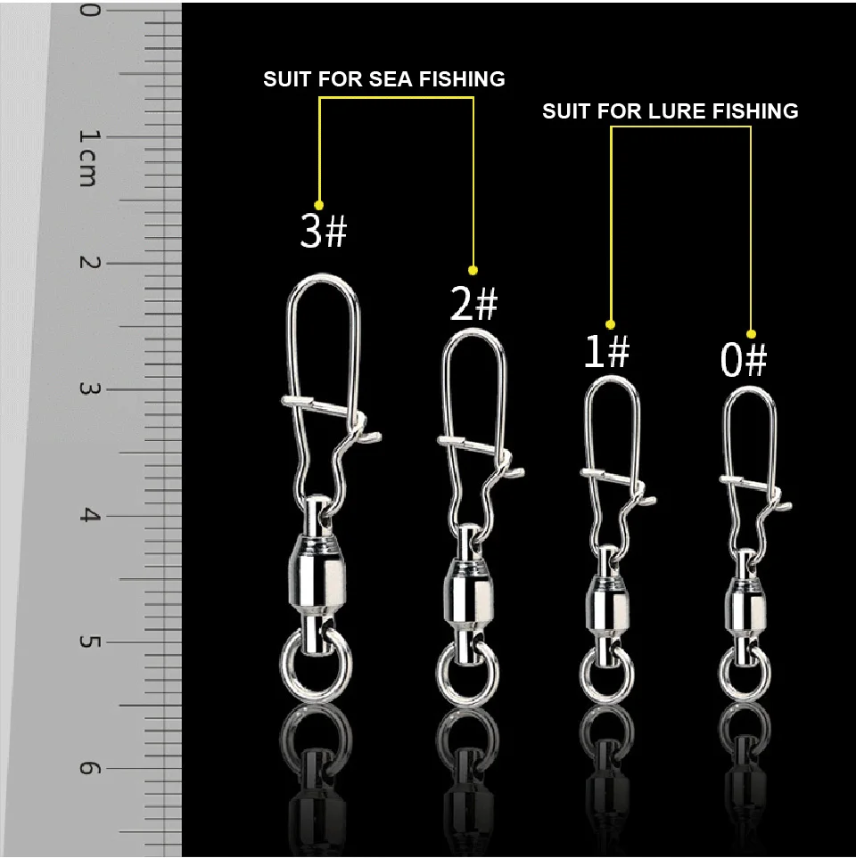 Loogdeel 20 шт./лот, крепкие шариковые Вертлюги с проданными кольцами, разъемное кольцо, рыболовный поворотный разъем, Размер 0, 1, 2, 3, рыболовные аксессуары