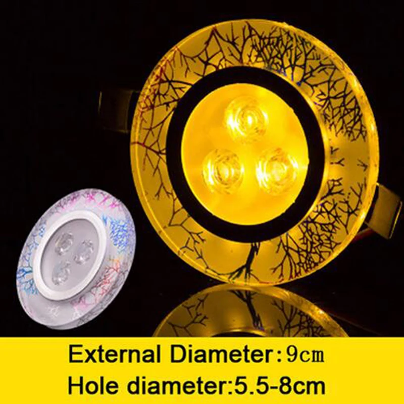 

HQXING 3W Led Downlights Recessed Ceiling Spot Light Lamps Embedded LED Downlights Home Decoration Light