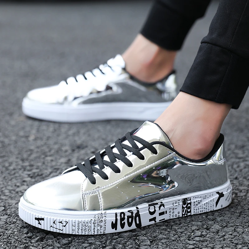 mens patent trainers