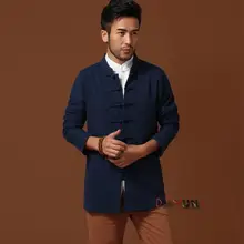 Китайской традиции Для мужчин; воротник-стойка прочную кунг-фу куртка CoatM L, XL, XXL 3XL DY02
