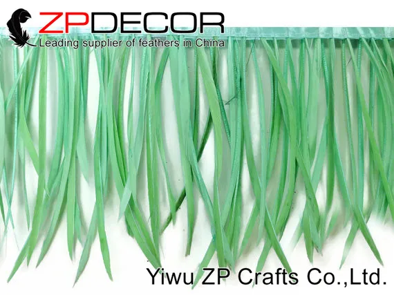 Goose Feathers, 1 YARD - Tiffany Blue Goose Biots Feather Trim2