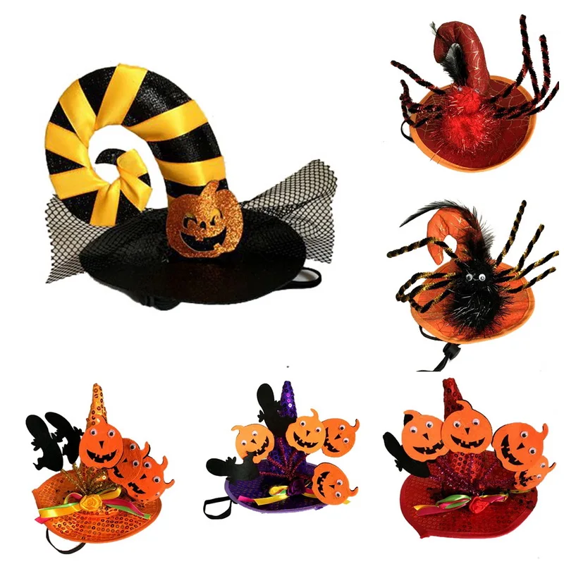 

Hoomall 1PC Halloween Xmas Fancy Dress Up Pet Accessories Funny Cute Pet Costume Cosplay Spider Pumpkin Cap Hat for Cat Kitten