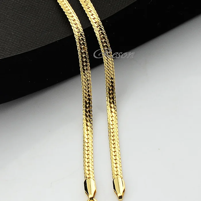1pcs 3mm 4mm Width Herringbone Snake Chains Yellow Gold Filled Necklace Men Women Wholesale