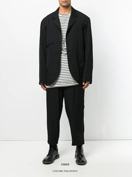 

S~5XL! New 2019 Men's clothing GD More relaxed leisure suit pocket short simple all-match coat plus size singer costumes