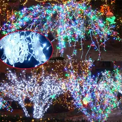 Новый 30 м светодиоды Гирлянды светодиодные Освещение новогоднее; рождественское сад Рождество огни Гарланд Шторы люстра Фея Свадебные