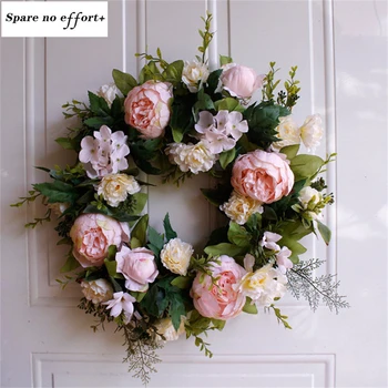 

DIY artificial flower garland Door Wreath rose wreath home wedding garden party decor wreath hanging door silk flower