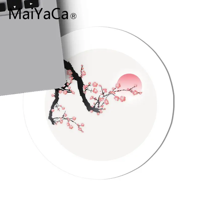MaiYaCa сливы маленькая птица белый фон игра скорость мыши Розничная круглый коврик для мыши DIY нескользящий коврик для мышки с аниме - Цвет: 20x20cm