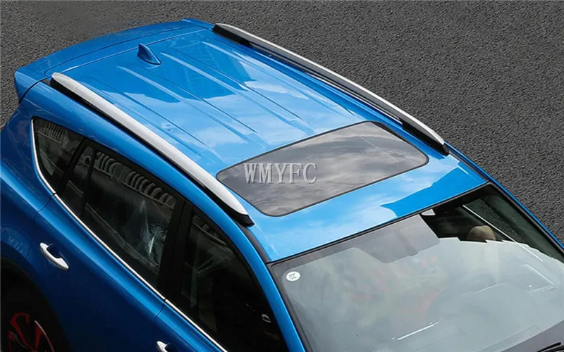 Алюминиевый серебристый рельсы на крышу багажника Аксессуары для Toyota RAV 4 AX40 2013