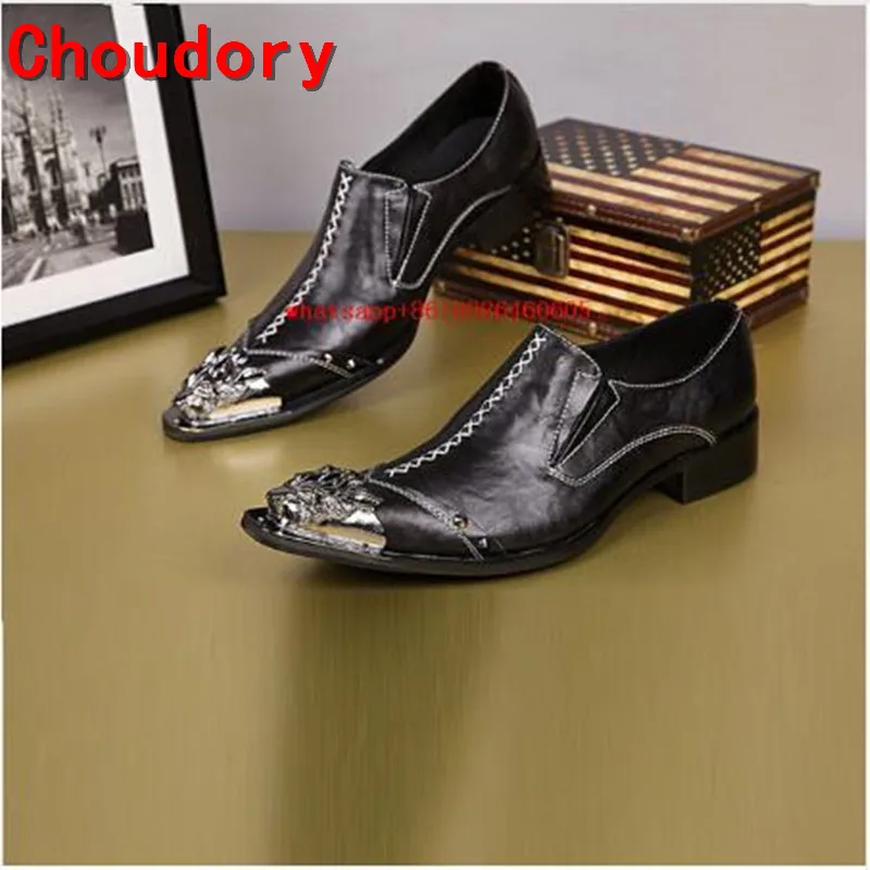 black spike dress shoes