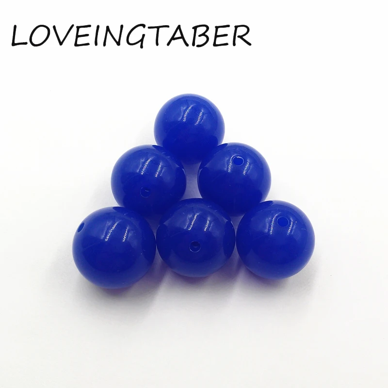 

(Choose Size First ) 6mm/8mm/10mm/12mm/14mm/16mm/18mm/20mm RoyalBlue Chunky Acrylic Jelly Beads for Kids Jewelry