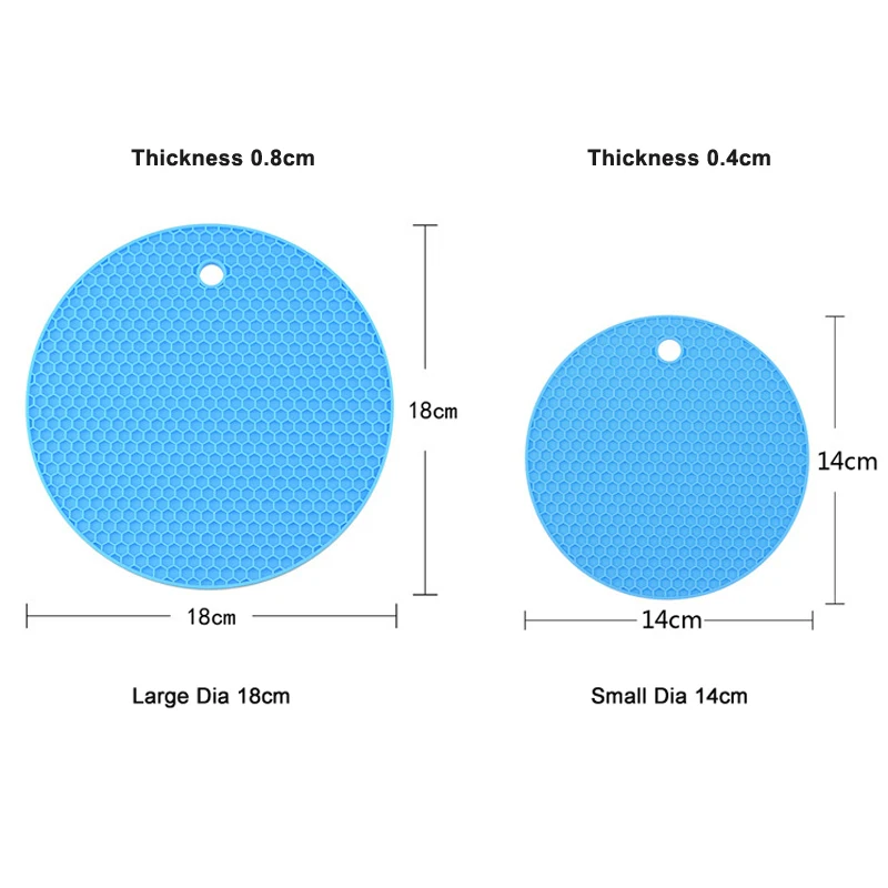 Round Silicone Table Mat Color Drink Cup Mug Coaster Heat Resistant Pot Holder Non-slip Table Placemat Kitchen Table Accessories (2)