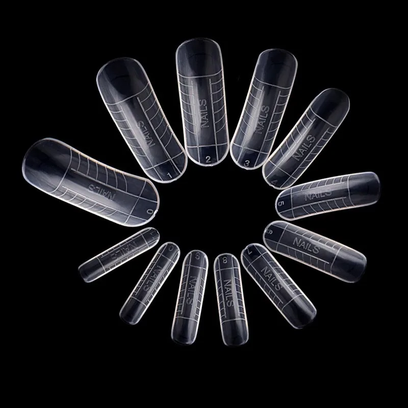 

120pcs/lot Quick Building Fake Nails Mold Tips Nail Dual Forms Finger Extension clear Easy Nail Art UV Builder Poly Gel Tool