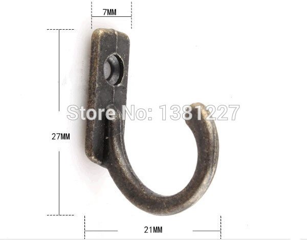 Wholesale Antique Alloy Small Hooks Decorative Wall Hooks Door Hanger Hanger  For Clothes Bronze Metal Small Hooks 100pcs/lot - Door Hooks - AliExpress