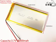 3.7V,8000mAH,7566121 PLIB; polymer lithium ion / Li-ion battery for GPS,mp3,mp4,mp5,dvd,bluetooth,model toy mobile bluetooth