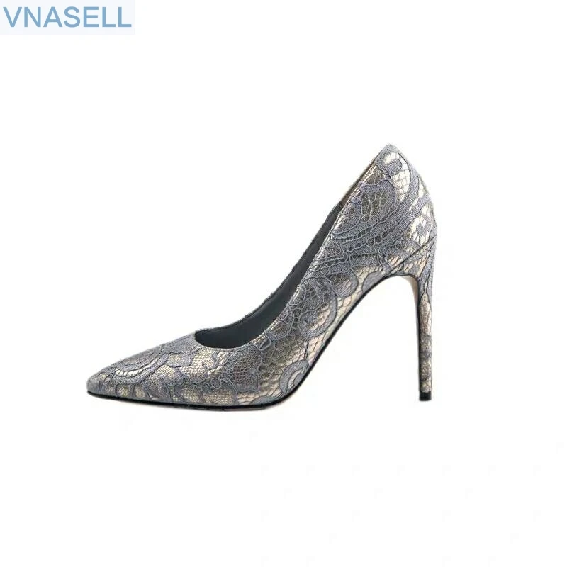 

2019 new style net red fashionable pointed stiletto high with the genuine leather hundred matches in the female single shoe