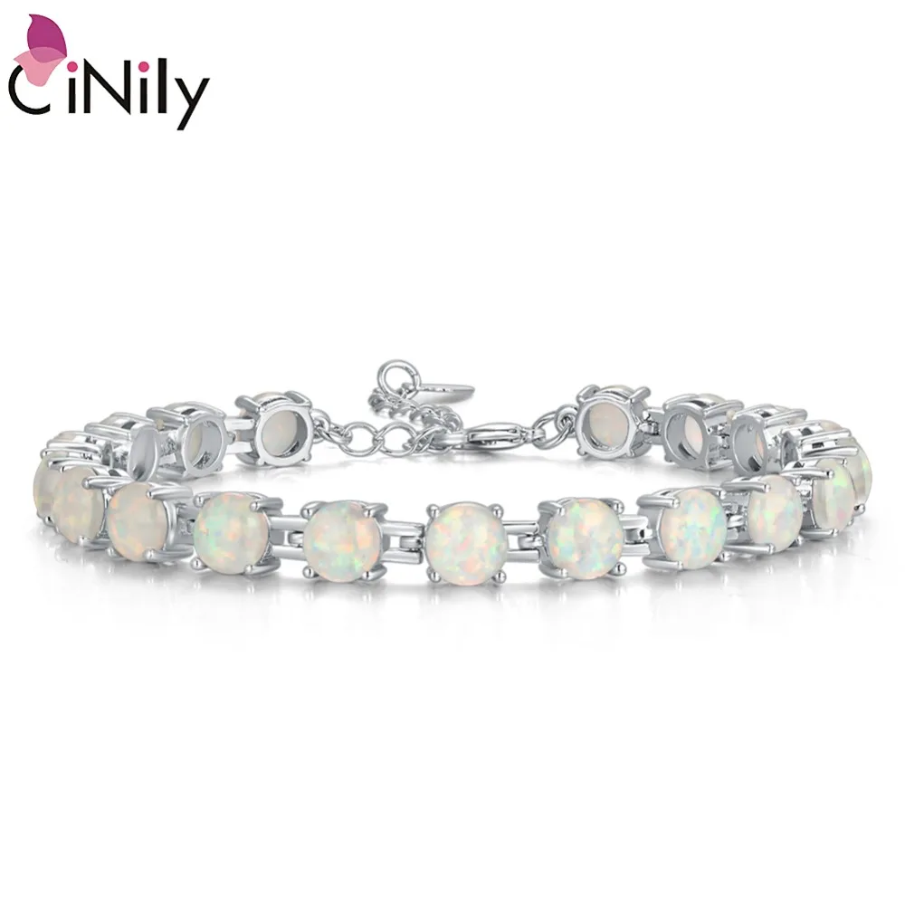 CiNily розовый, синий, белый огненный опал, камень, тонкая цепочка, браслет, посеребренный, Богемия, бохо, весна, ювелирные изделия, подарки для девушек и женщин