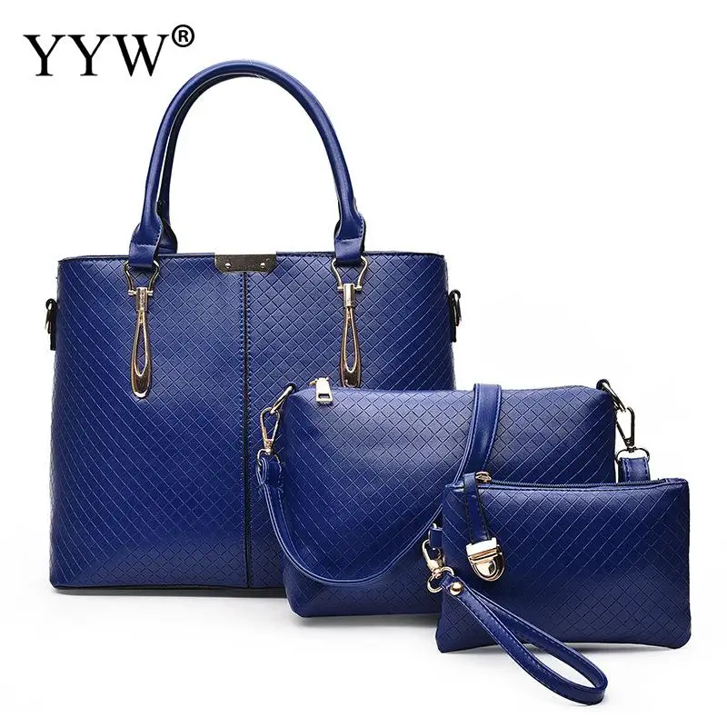 

3pcs/Set PU Leather Women Top-Handle Bags Female 2018 Women Messenger Handbag Set Solid Mom Composite Bag Lady Shoulder Bags