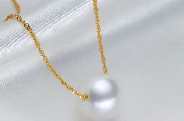 

17"10-11mm genuine natural south sea white pearl necklace