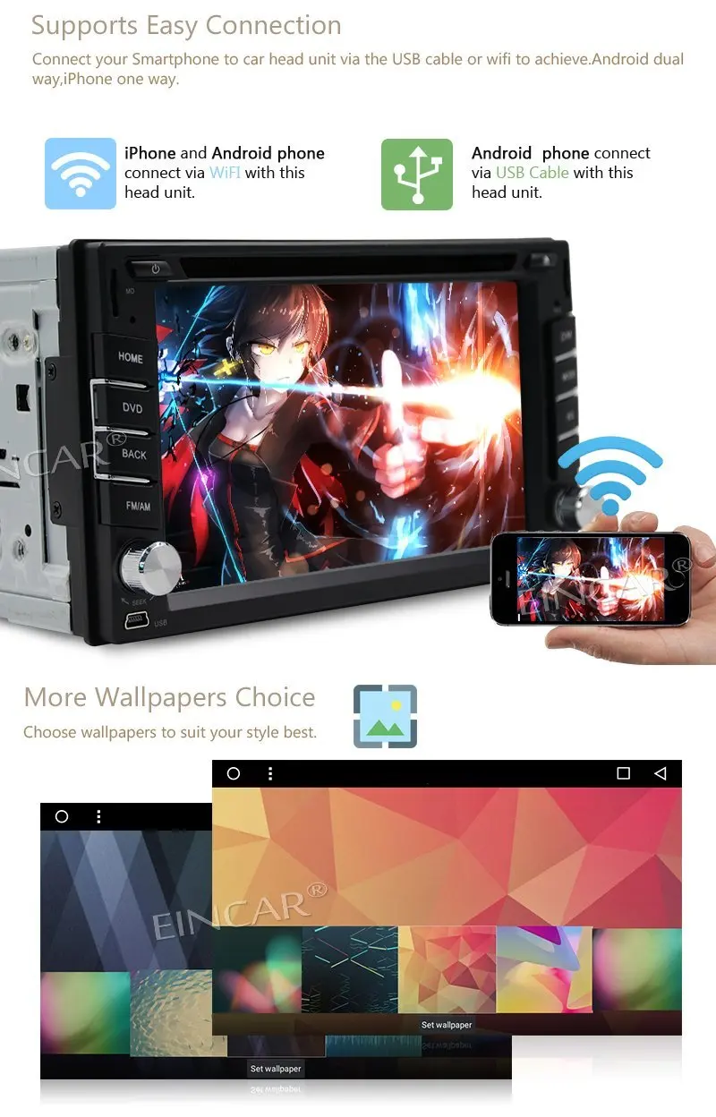 Sale Wireless camera+Android 7.1 trip computer Auto Car Radio Stereo DVD player GPS Navigator 2Din HeadUnit Support Bluetooth WIFI 4G 2