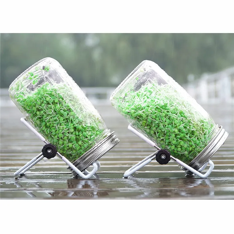 

2018 New 1/2 Pack Foldable White Stainless Steel Mason Jar Seed Sprouting Lid/iPad Stand Scaffolds Non-slip Scaffolds for Mason