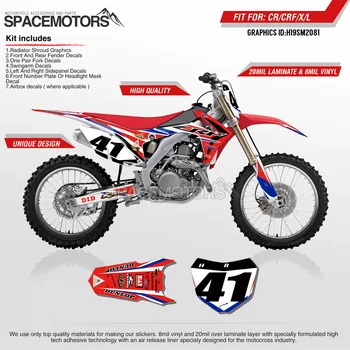 

MotoSpace Customized Team Graphics Backgrounds Decals 3M Custom Stickers For Honda CRF250R 2014-2017 CRF450R 2013-2016 081