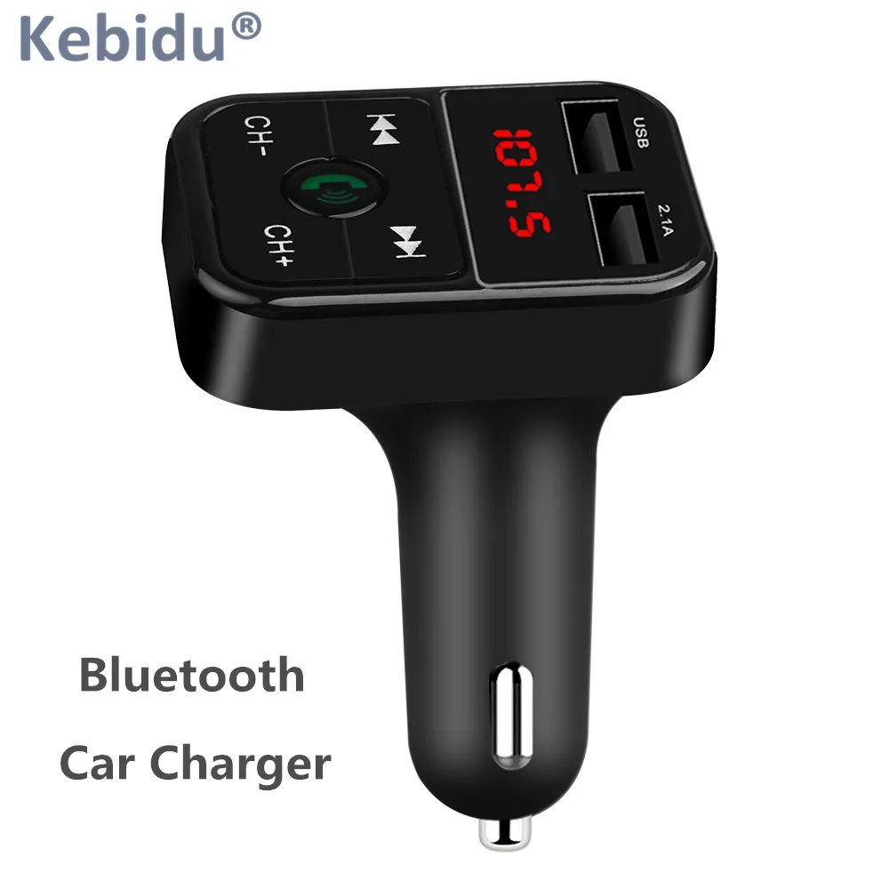 Kebidu Bluetooth Car Charger FM Transmitter MP3 Radio Player Dual USB Charger With Voltage LED