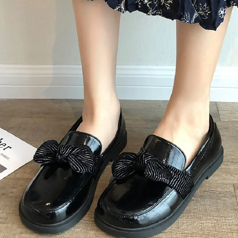 2019 spring wild one pedal casual flat leather shoes Sen female women's shoes