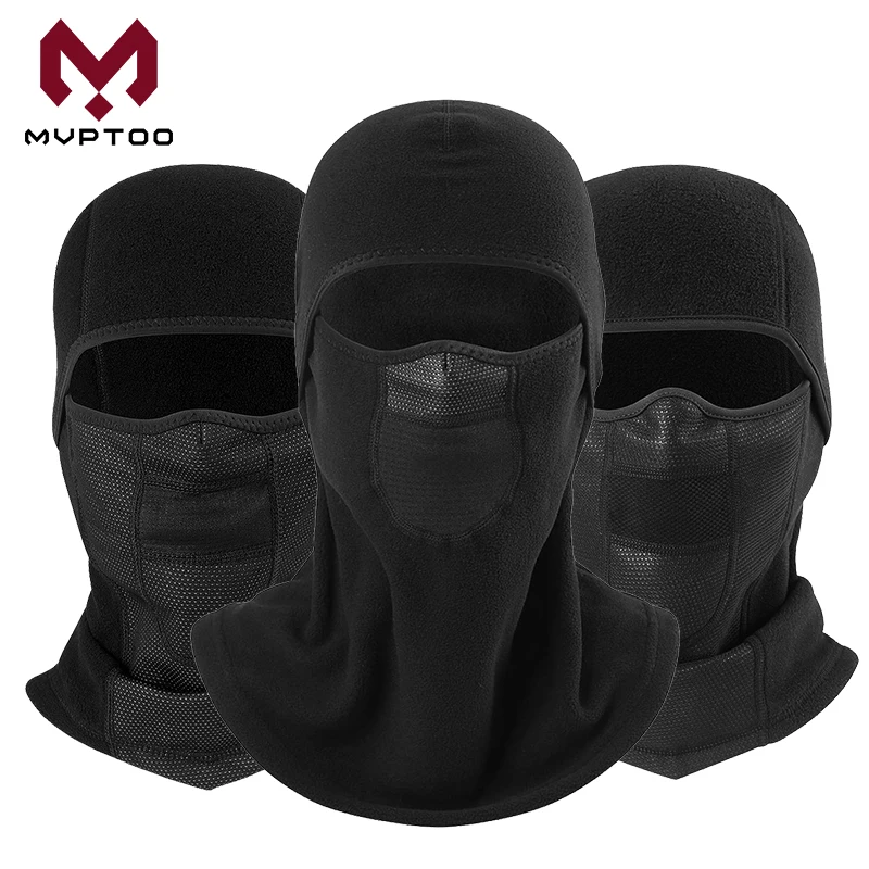 

Black Windproof Balaclava Face Shield Winter Warmer Fleece Cap Motorcycle Motorbike Racing Outdoor Sport Head Mask Hood Liner