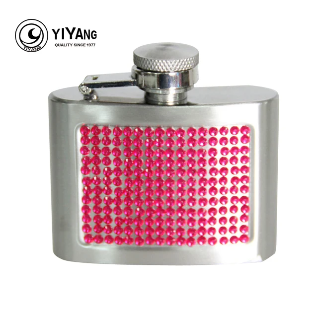 pocket 2oz stainless steel hip flask diamond paste flasks wedding
