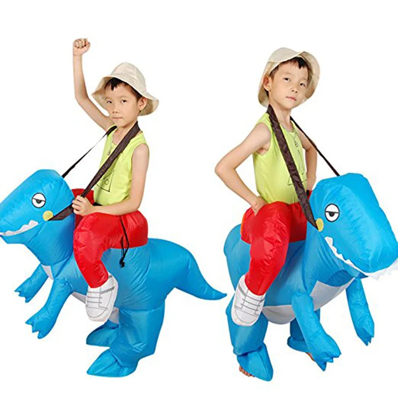 Blue Dinosaur Kids Inflatable Costume T-Rex Cosplay Clothes For Girsl Boys Riding Horse Toys Carnival Party Dress UP Blow Up Blue Dinosaur Kids Inflatable Costume T-Rex Cosplay Clothes For Girsl Boys Riding Horse Toys Carnival Party Dress UP Blow Up