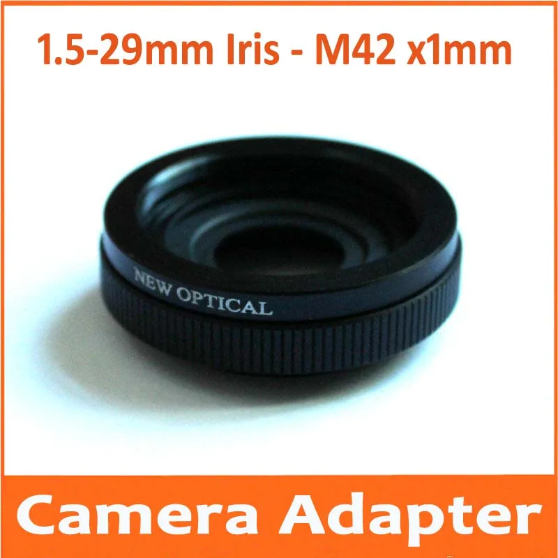  1.5-29mm M42 Amplifying Adjustable Metal Iris Diaphragm Aperture Condenser Camera lens Adapter with