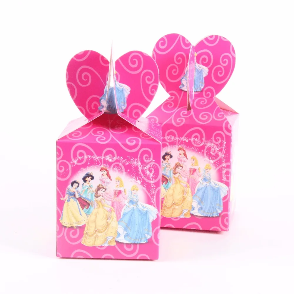 6 шт./партия, подарочные коробки для конфет с единорогом, подарочные пакеты, кекс для обертывания коробок, декор для детского дня рождения, вечерние принадлежности - Цвет: princess