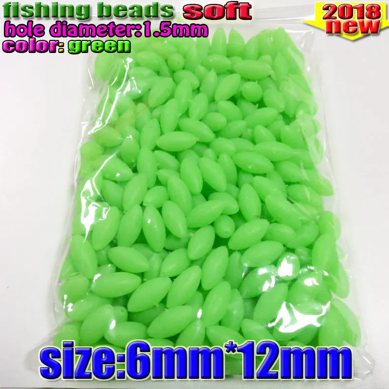 Fishing lures fishing accessories fihsing plastic luminous fishing beads glow in the dark 2*3 3*4----12*16mm more size choose