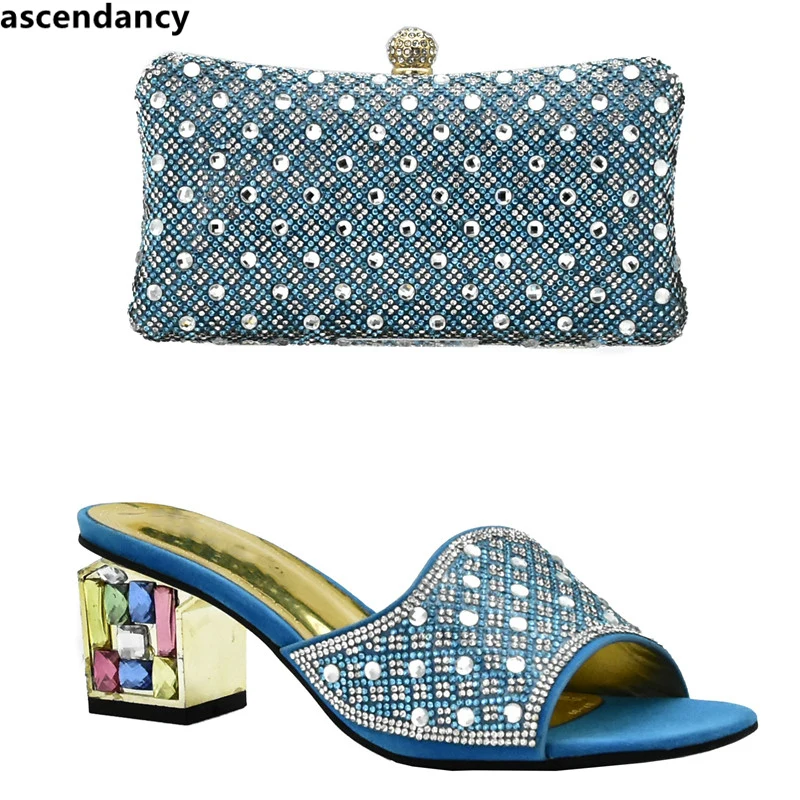 

Latest Italian Shoes with Matching Bag for Wedding Italy Italian Shoes and Bags To Match Shoes with Bag Set Decorated with Stone