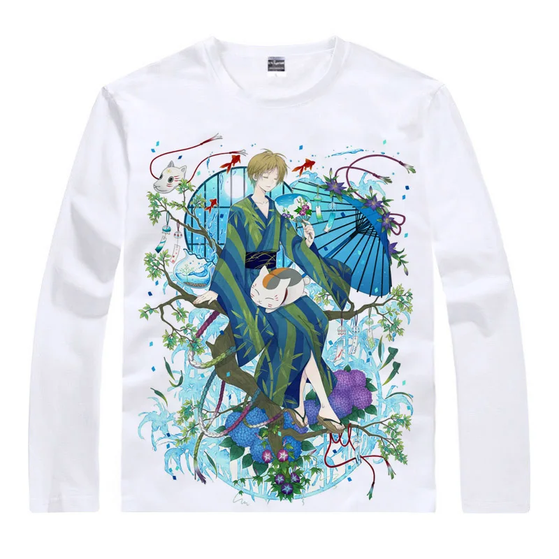 Style 7 Coolprint аниме рубашка Нацумэ книга футболки «Друзья» с длинными рукавами Такаси Нацумэ Мадара ньянко-сенсей Косплей рубашки в японском стиле - Цвет: Style 7