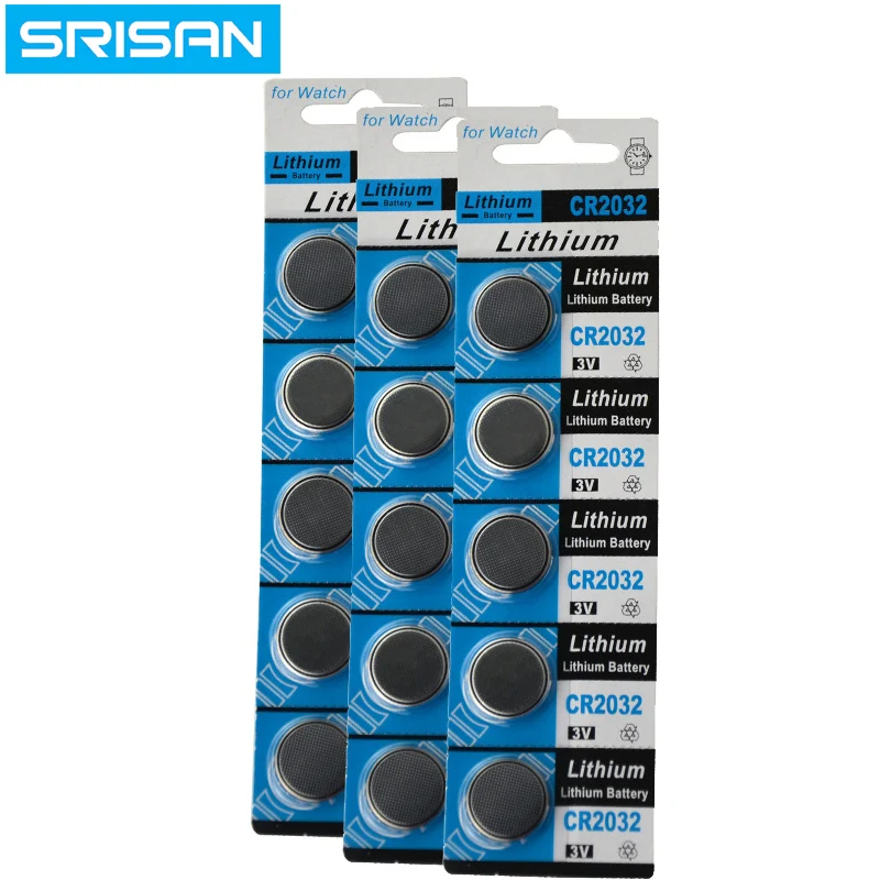 

5x/card 15pcs 3V CR2032 Lithium Button Cell Battery BR2032 DL2032 ECR2032 CR2032 5004LC KCR2032 Coin Cell Batteries For Watch