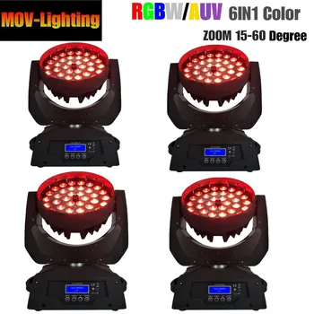 

4pcs/lot 36*18W RGBWA+UV 6in1 Mini Bee Eye Zoom DMX DJ Lights