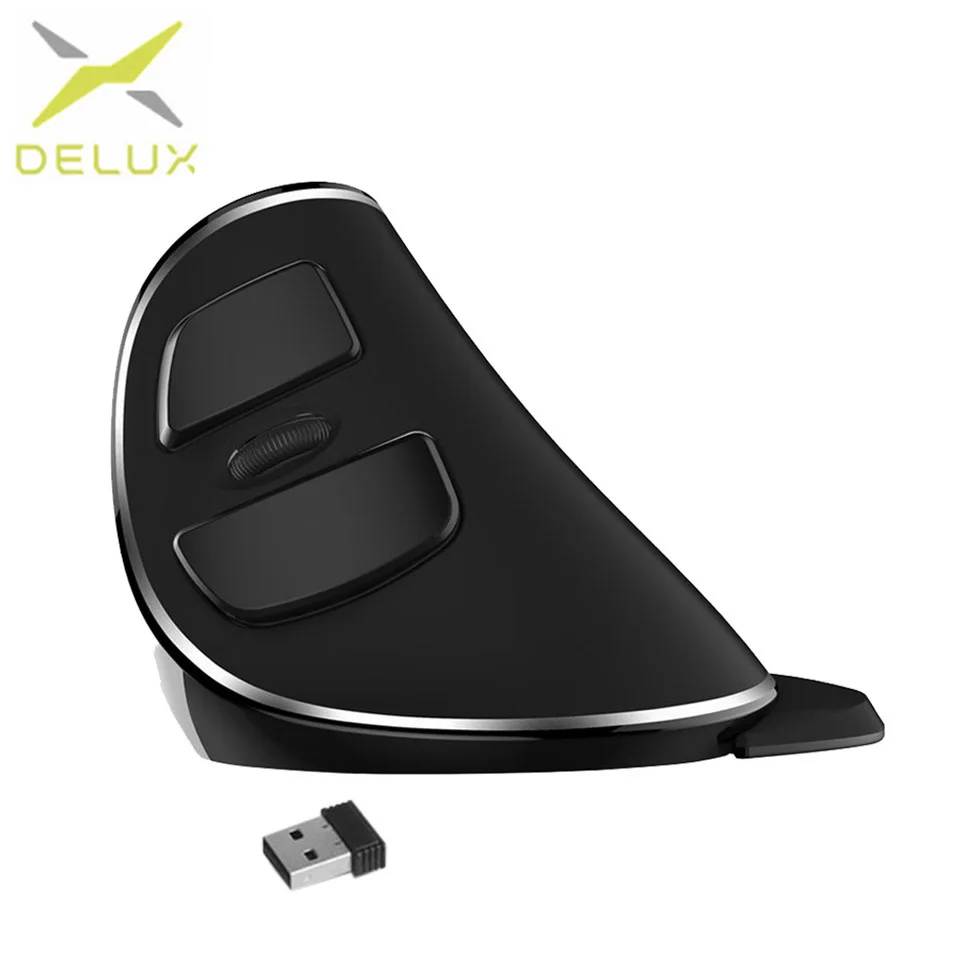 

Delux M618 PLUS usb mouse optical Wireless Vertical Portable Size Ergonomic Design Wireless Mouse 1600 DPI Mouse For PC Computer